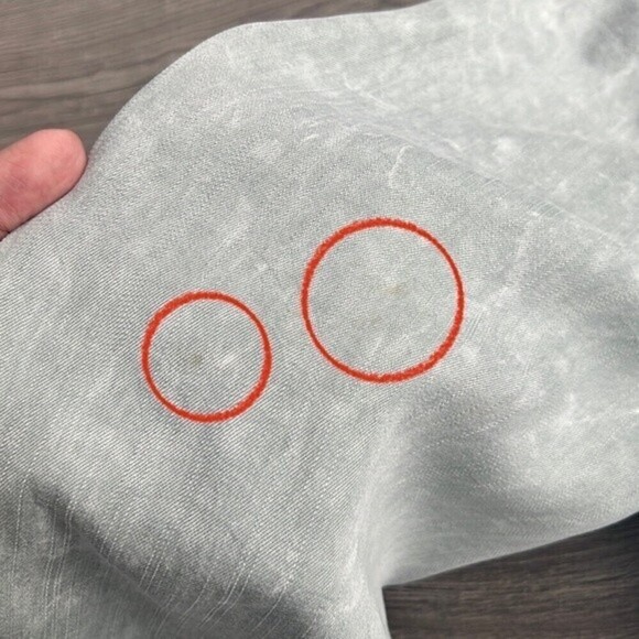 GUC Billy T Long Sleeve Button Down Flounce Dress Mineral Wash Sage Green Medium - Picture 11 of 11